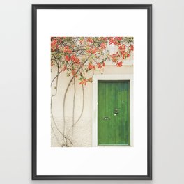 Green Door Santorini Framed Art Print