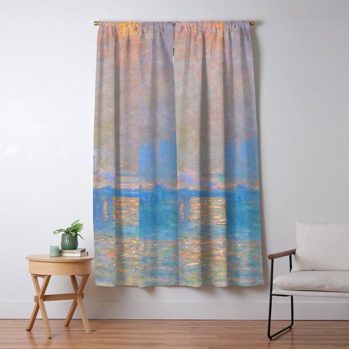 Claude Monet Charing Cross Bridge The Thames 1903 Blackout Curtain By Alexandra Arts
