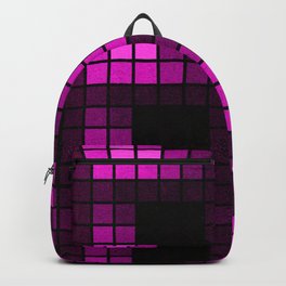 Pink and Black Velvet Squares Pattern Backpack