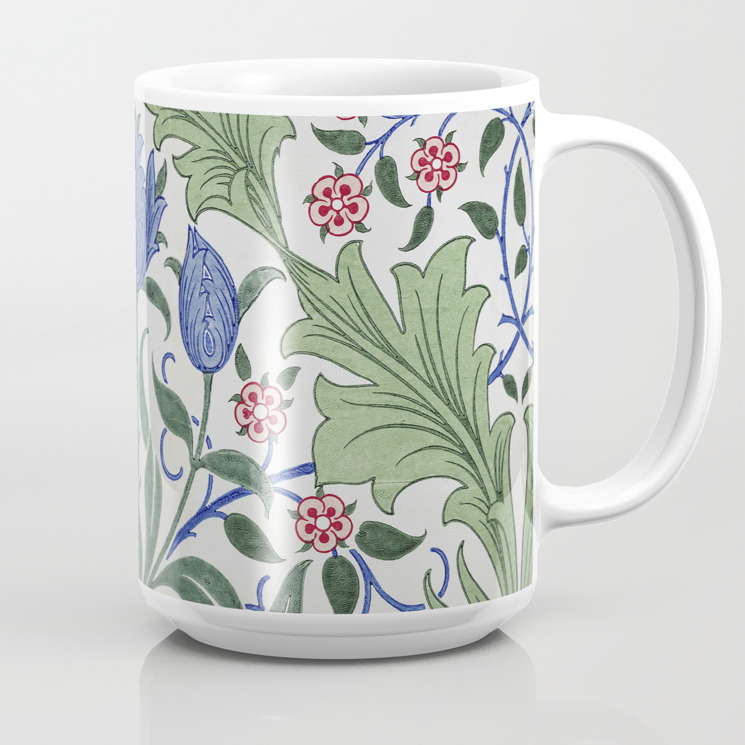 William Morris - Floral Wallpaper Design With Tulips Coffee Mug by  favoritepaintingsart | Society6