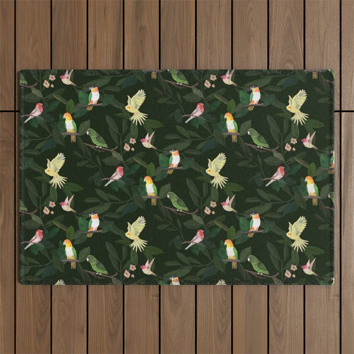 Gathering of Birds Outdoor Rug