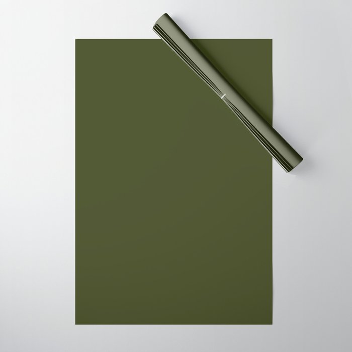 CHIVE DARK GREEN SOLID COLOR Wrapping Paper