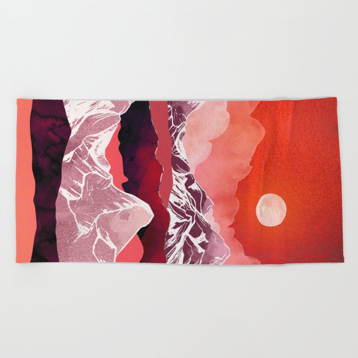 Scarlet Glow Beach Towel