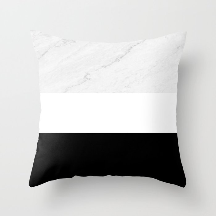Black white marble Throw Pillow by ARTbyJWP | society6.com