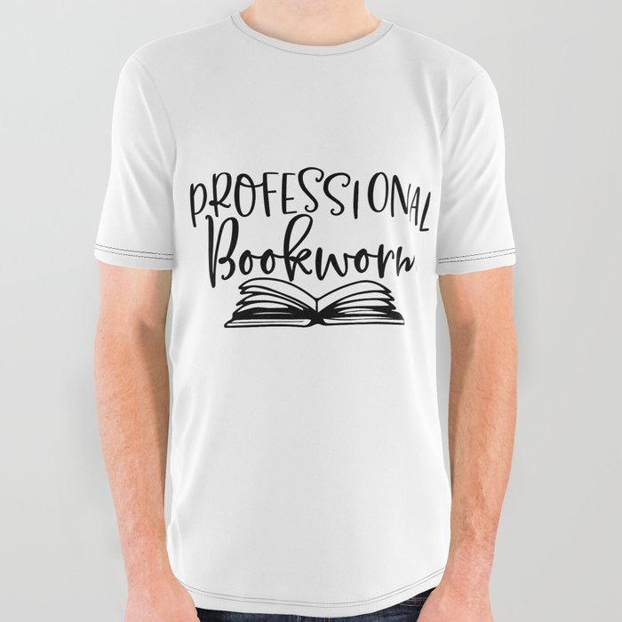 Professional Bookworm All Over Graphic Tee