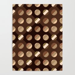 Abstract geometric seamless brown pattern Poster