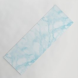 Elegant pastel blue white modern marble Yoga Mat