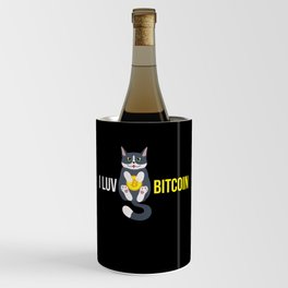 I Luv Bitcoin Cat Cryptocurrency Btc Cat Wine Chiller