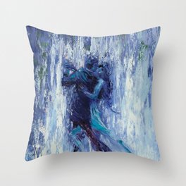 Blue Dancers Throw Pillow