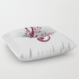 Treble Clef with Sakura Floor Pillow