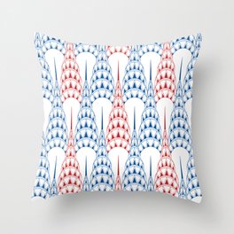 New York Scrapers Red, White and Blue Throw Pillow