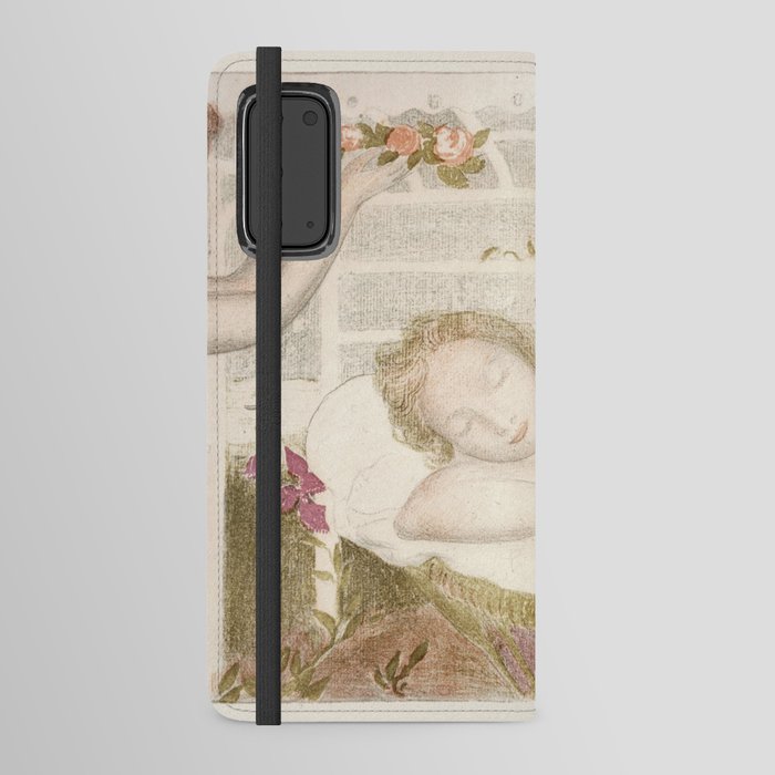 Allegory; sleeping female nude dreaming with spring flowers portrait painting by Maurice Denis Android Wallet Case