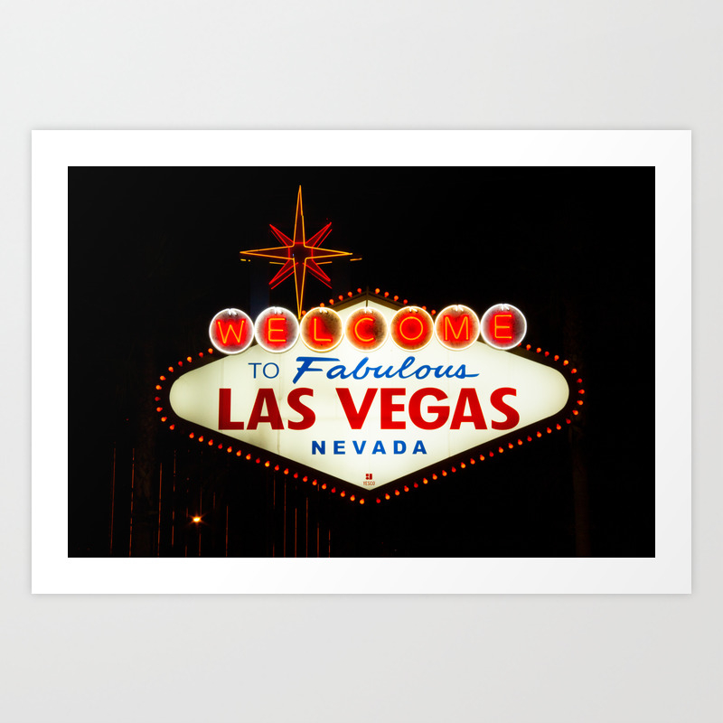 Las Vegas Sign At Night Fine Art Photography Art Print By Wanderlust Photography Society6
