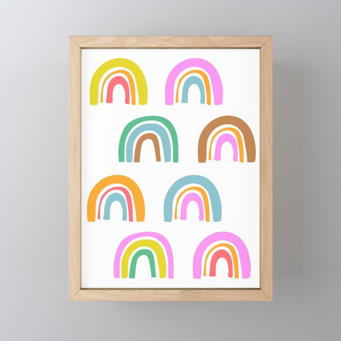 Bold Rainbow Pattern Framed Mini Art Print