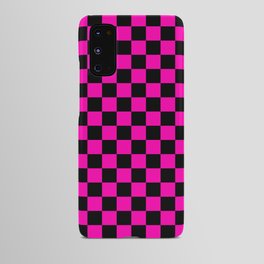 Large Hot Neon Pink and Black Racing Car Check Android Case