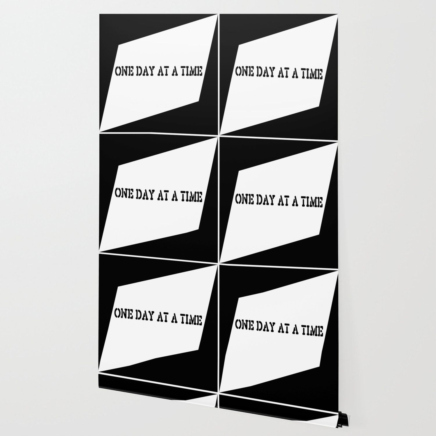 One Day At A Time Black Wallpaper By Twelvestepgear Society6