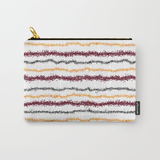 Brown Leafy Line Pattern Carry-All Pouch