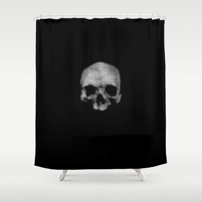 Retro Skull Print Shower Curtain