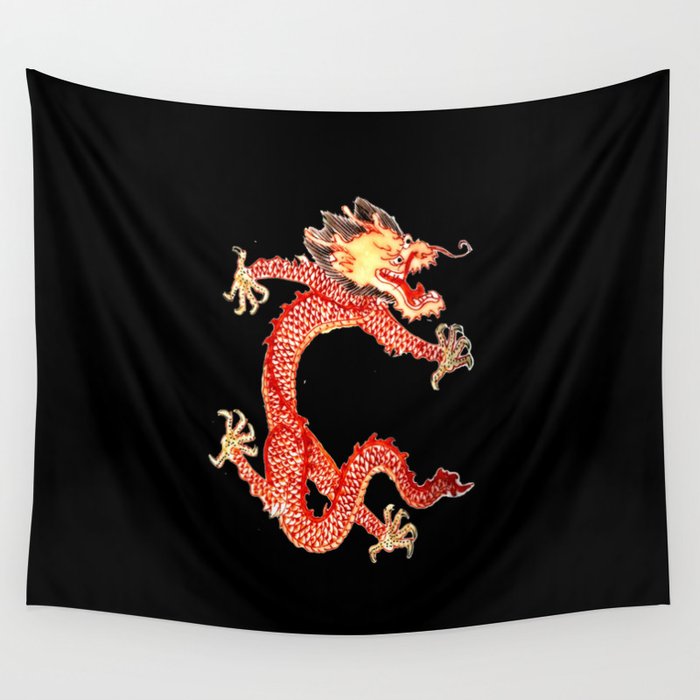 Chinese dragon II-fire,serpent,power,  strength,monster,yang,thunder,asia Wall Tapestry