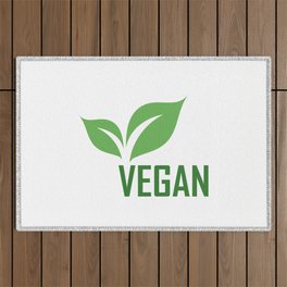 Vegetarian friendly diet- Universal vegetarian symbol Outdoor Rug