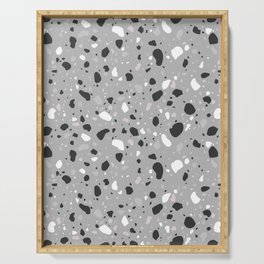 Grey Terrazzo Marble Background Serving Tray