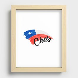 Chile flag Recessed Framed Print