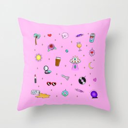 Pink Hop Heart Classic Pattern Throw Pillow