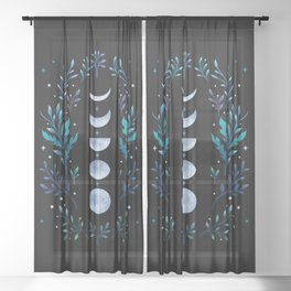 Moonlight Garden - Blue Sheer Curtain