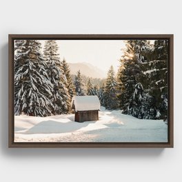 Snowy Winter in the Woods of Austria / Fine art landscape on film Art Print Framed Canvas