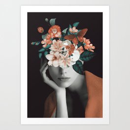 WOMAN WITH FLOWERS 7 Art Print