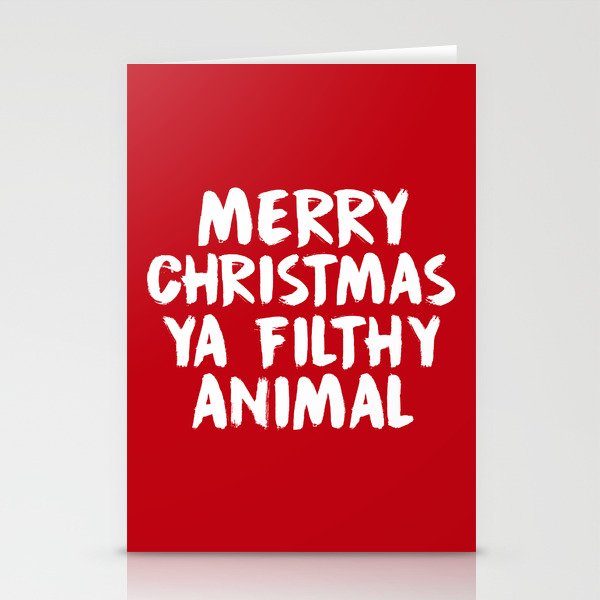 Merry Christmas Ya Filthy Animal, Funny, Saying Stationery Cards