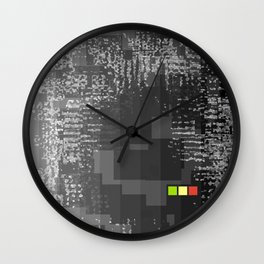 Matrix Rebellion - Black & White Wall Clock
