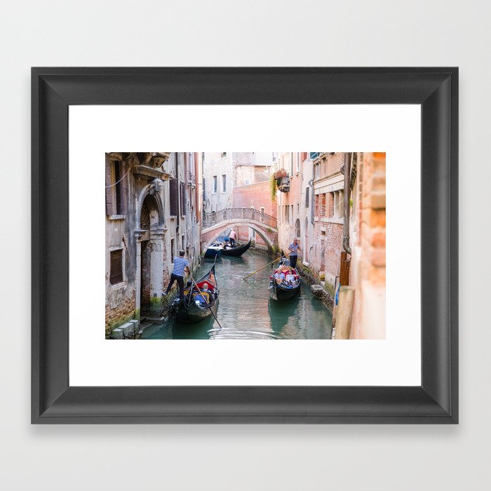 Exploring Venice by Gondola Framed Art Print
