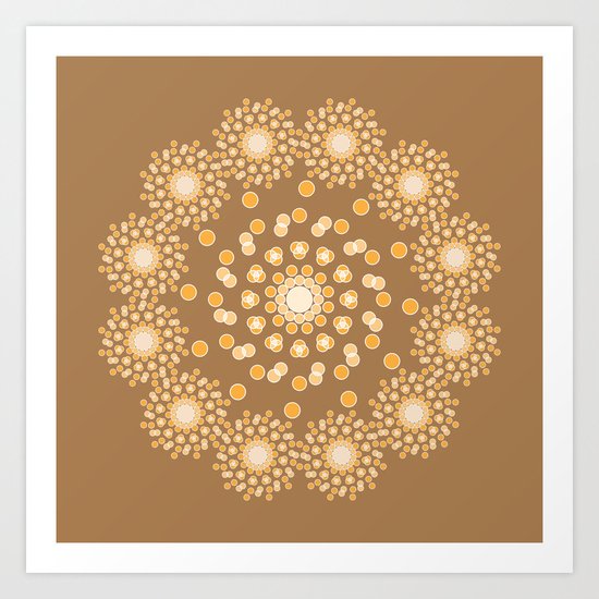 Atom B4 - Brown Art Print
