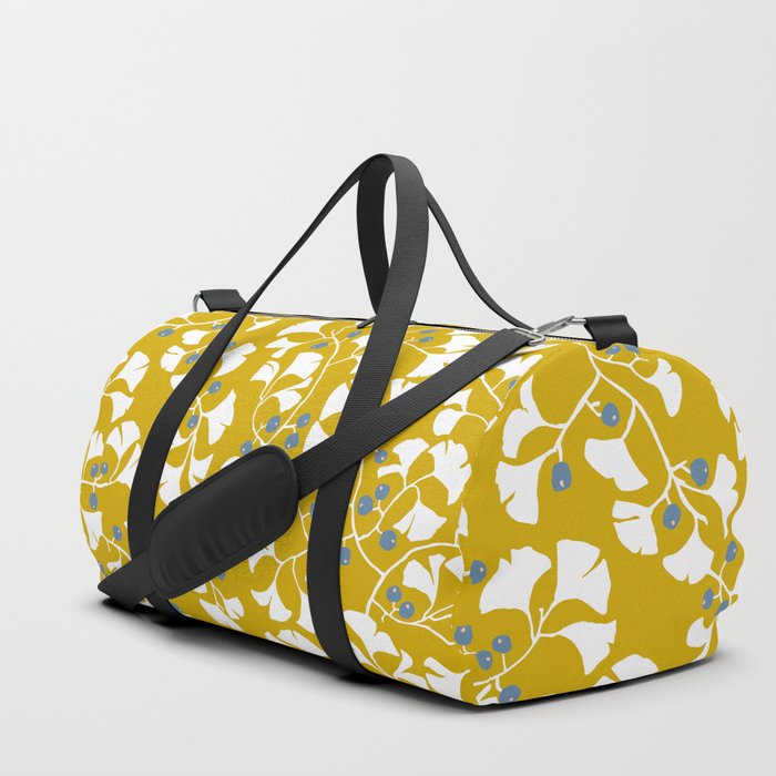 Asia Ginkgo Leaves white ´n mustard Duffle Bag