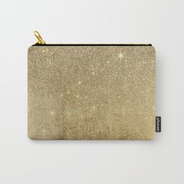 Girly Glamorous Gold Foil and Glitter Mesh Carry-All Pouch