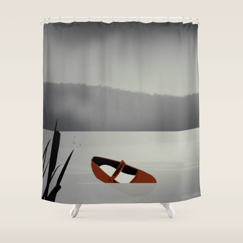 The Red Shoe Shower Curtain By Andrewformosa Society6