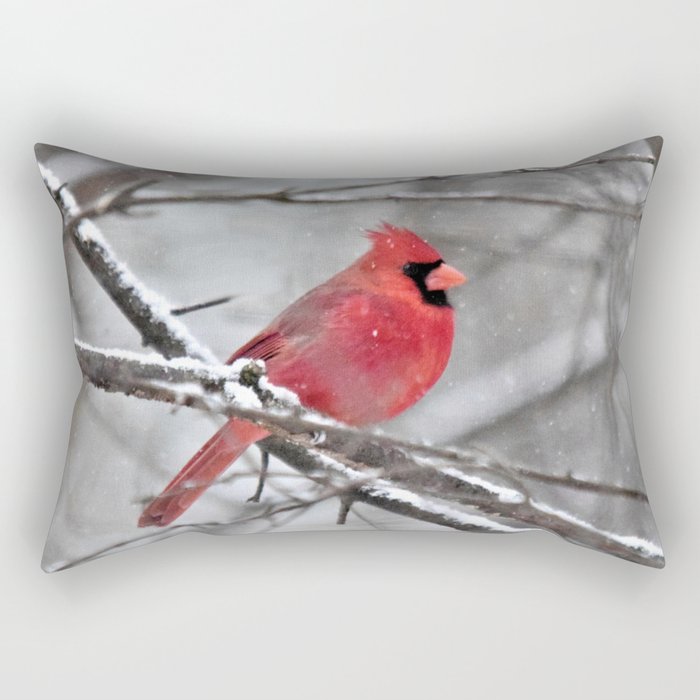 Quiet Time in the Snowy Woods Rectangular Pillow