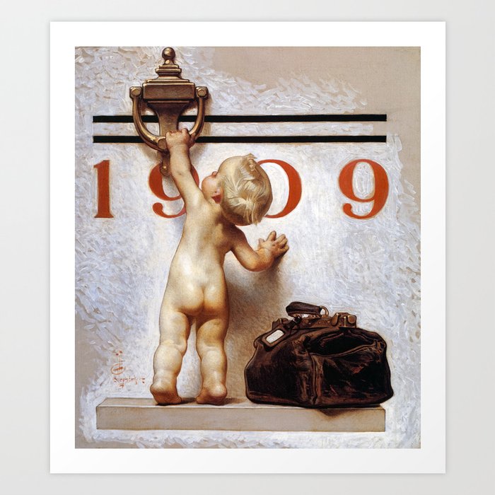 New Year's Baby, 1900 by Joseph Christian Leyendecker Art Print