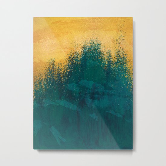 Gold Rush Peacock Metal Print