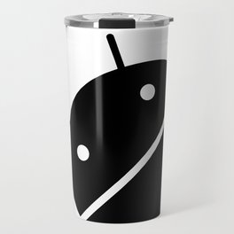 Small black Android robot Travel Mug