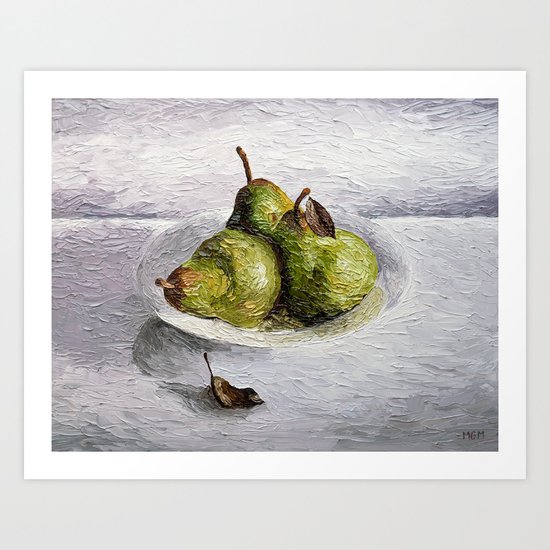 Three Pear Still Life Art Print