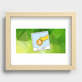See you later funny Bitcoin Donut on green Recessed Framed Print