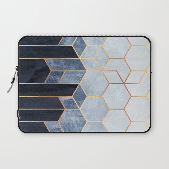 Soft Blue Hexagons Laptop Sleeve