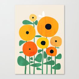 Sunflower and Bee Canvas Print