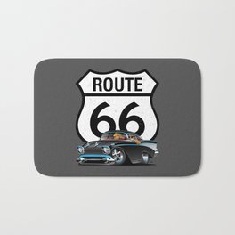 Route 66 Classic Car Nostalgia Bath Mat | Car, 57, Drawing, Classic, Classiccar, Vintage, American, Route66, Hotrod, America 