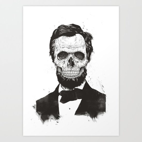 Dead Lincoln (b&w) Art Print