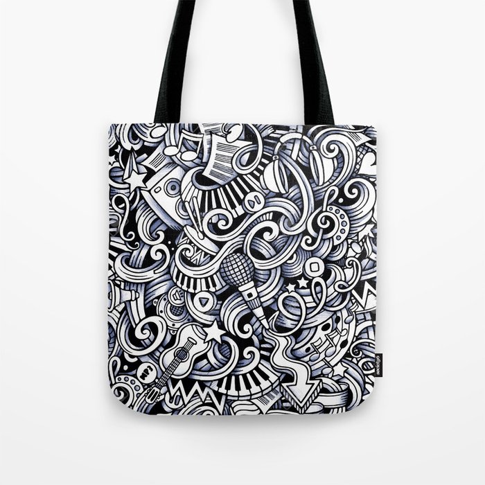 Music doodle pattern Tote Bag