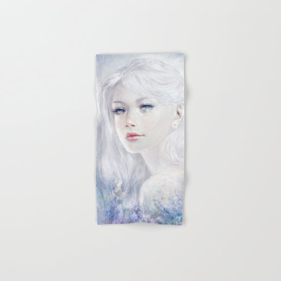 Ethereal - White as ice beatiful girl portrait Hand & Bath Towel