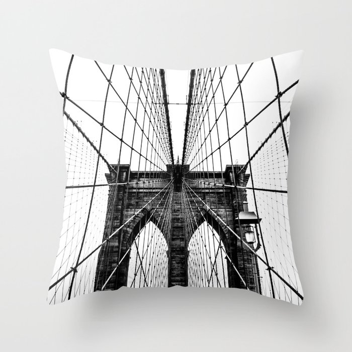 Brooklyn Bridge Web Throw Pillow
